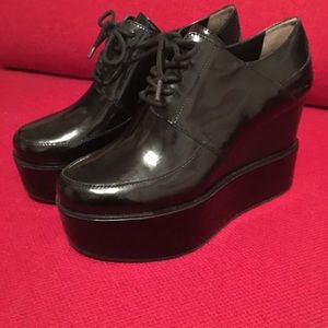 Donna Karan Steph Tailored Platform Wedge Shoes